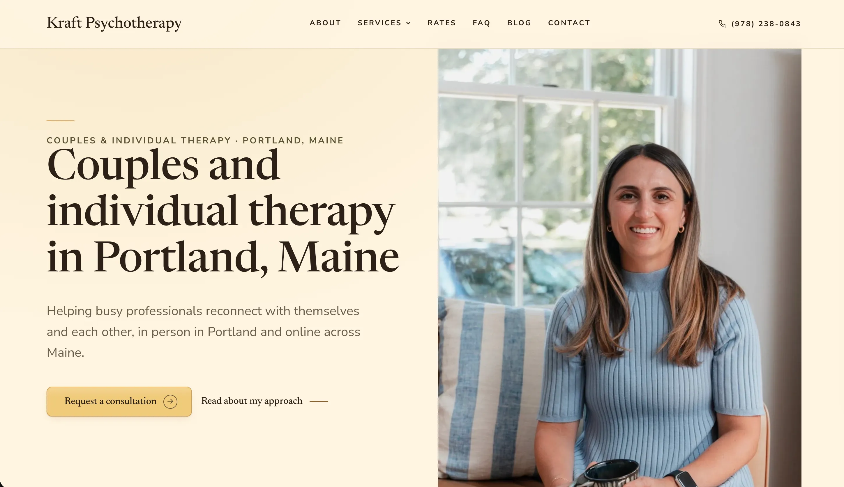 The Kraft Psychotherapy site I designed and built