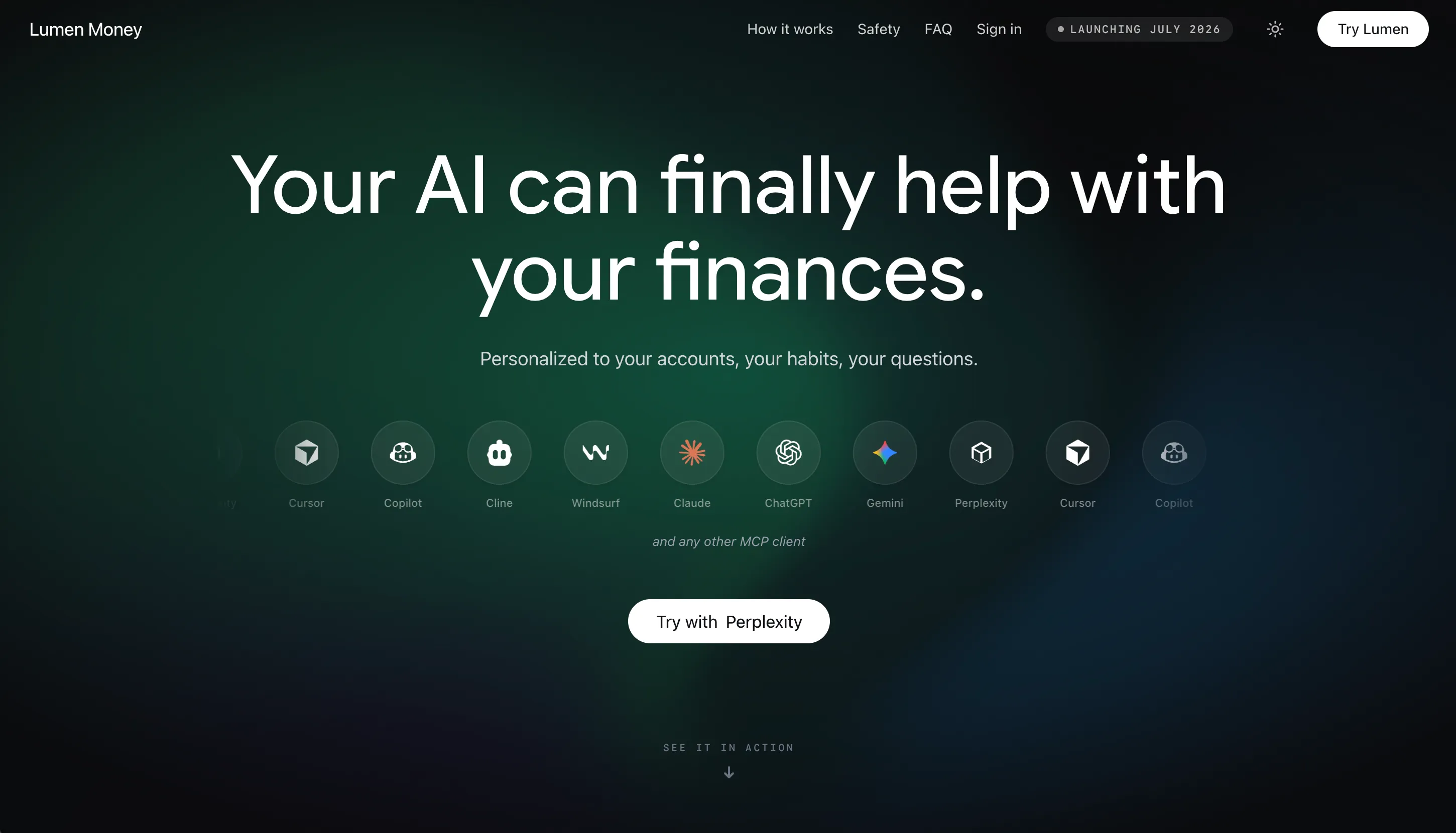 The Lumen Money fintech product I designed and built